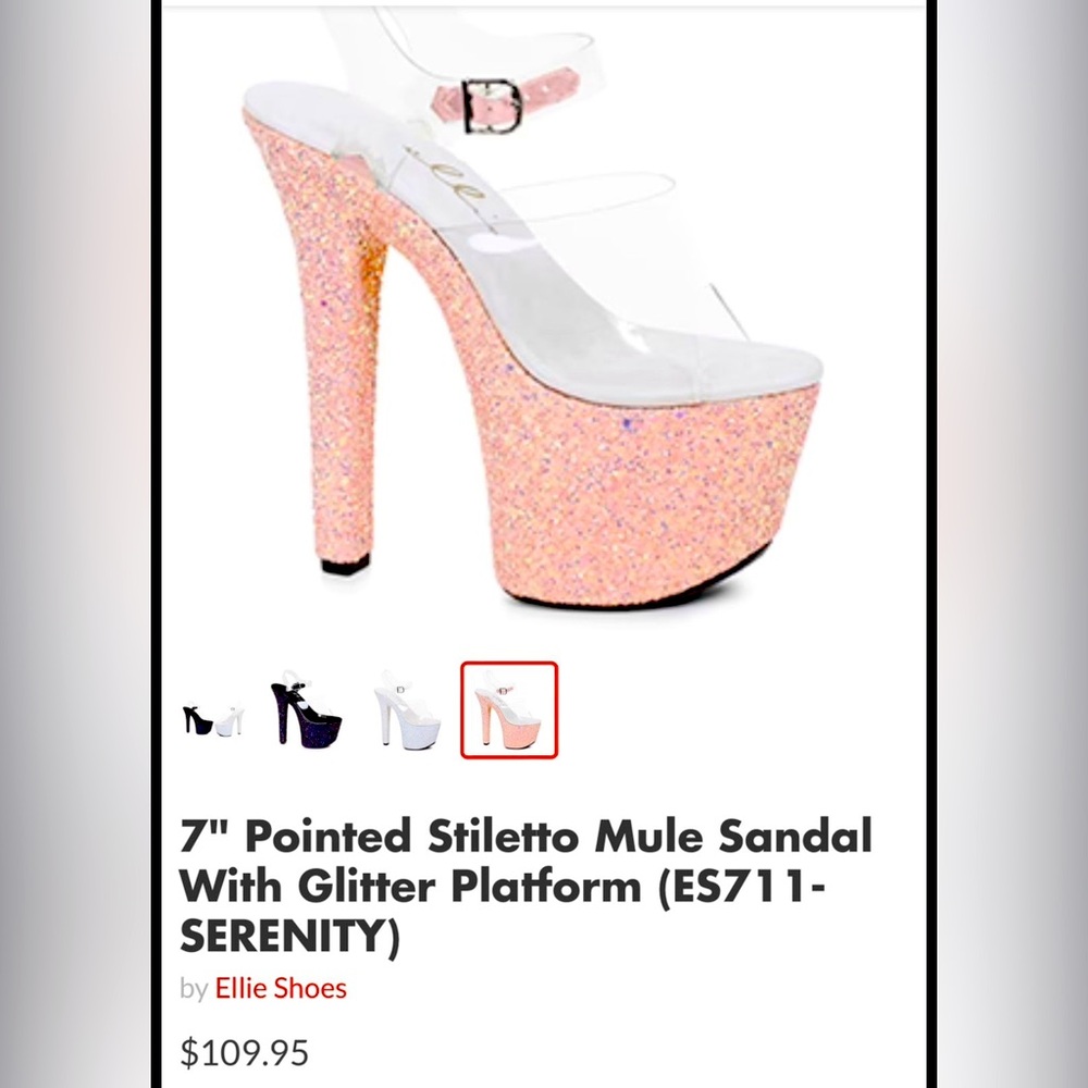 Elles sparkley peach dancer/stripper stilettos